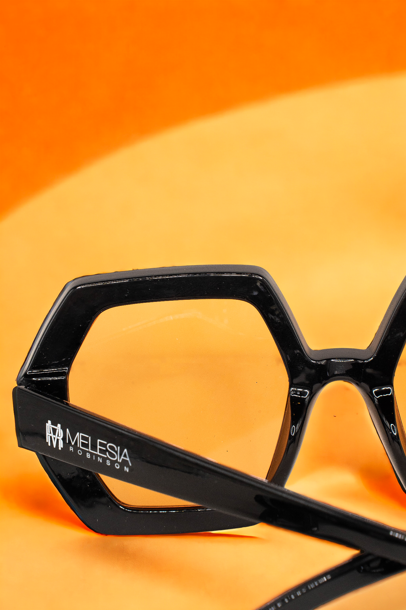 GlamorGon Oversized Shades Black With Orange Lens